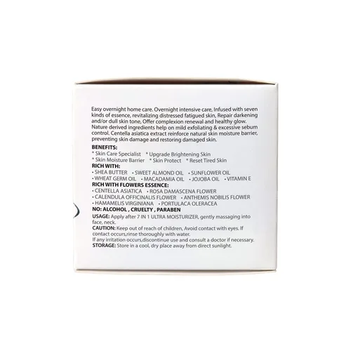 Vista 12 de WBM Crema de noche restauradora para el rostro, hidratante antienvejecimiento con esencia hidro-rica. Crema facial renovadora para la piel para un