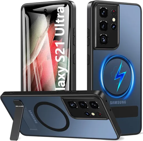 Vista 14 de Funda OWKEY Samsung Galaxy A13 5G, Funda Magnética para Teléfono con Soporte y Protector de Pantalla, Funda Protectora Antihuellas y a Prueba de A13