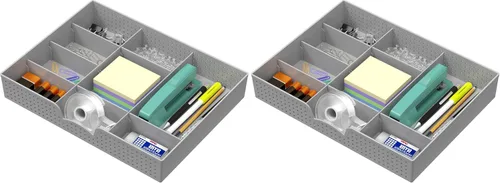 Vista 14 de Simple Houseware - Bandeja organizadora con 9 compartimentos ajustables, color negro