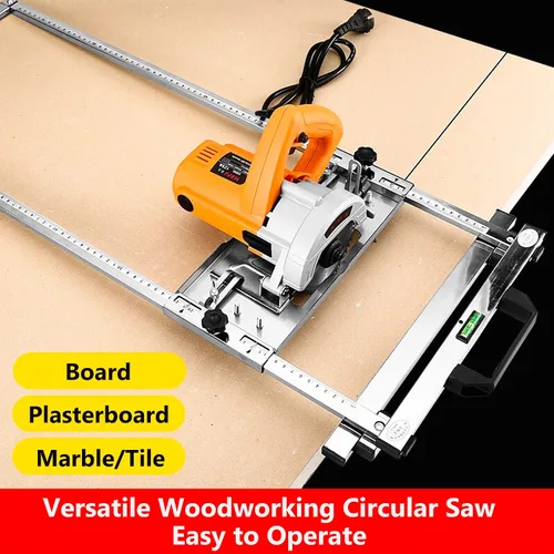 Vista 2 de CNCEST - Sierra circular eléctrica para carpintería, tabla de cortar de acero multifunción, guía de bordes, marco de posicionamiento, kit de sierra