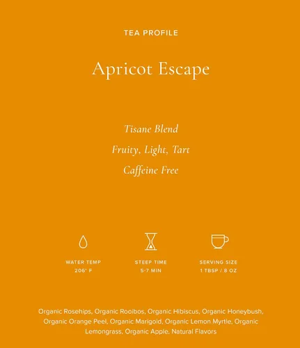 Vista 3 de Art of Tea Apricot Escape - Sin cafeína 50 bolsitas de té piramidales ecológicas