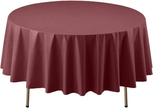 Vista 32 de Party Essentials Mantel redondo de plástico desechable de 84 pulgadas, 3 unidades, color negro