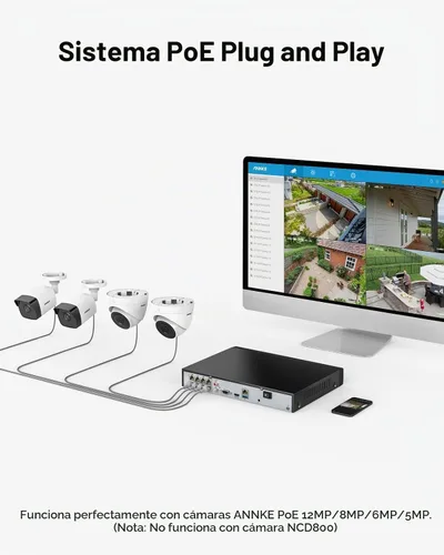 Vista 5 de ANNKE grabadora de vídeo de la red del PoE de 12MP 8CH para la cámara IP