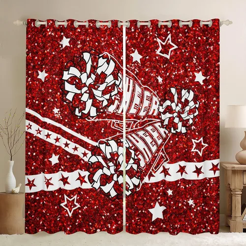 Vista 8 de Cortina de gimnasia para ventana, cortinas de lentejuelas rosas con purpurina y mariposa de diamante, para niños, niñas y mujeres, para decoración