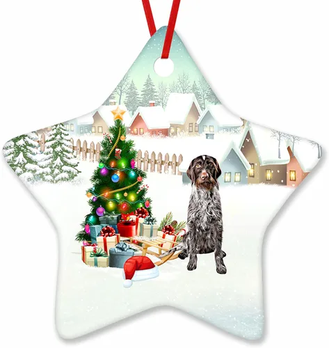 Vista 30 de Prezzy Airedale Terrier - Adorno para decoración de árbol de Navidad, regalos lindos para amantes de los perros, para familiares y amigos, nuevo