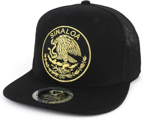 Vista 9 de Trendy Apparel Shop Gorra de malla bordada con diseño de águila de la Ciudad de México Durango Negro