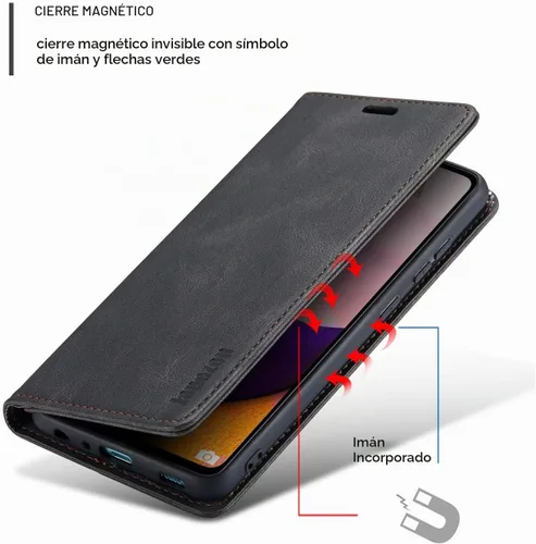 Vista 4 de Funda tipo cartera para Samsung Galaxy A52 5G con bloqueo RFID, color negro