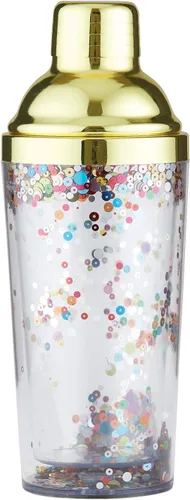 Vista 5 de Santa Barbara Design Studio Sippin' Pretty - Coctelera de plástico con colador de acero inoxidable, 8 pulgadas de alto, oro rosa (paquete de 2)