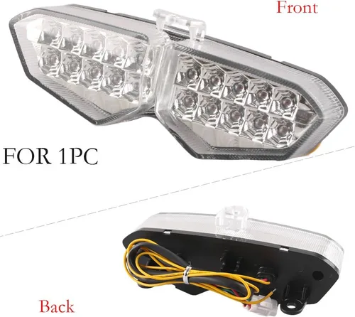 Vista 6 de Motocicleta LED luz trasera trasera señal de giro lámpara para YZF R6 2003 2004 2005 y YZF R6S 2006 2007 2008 2009