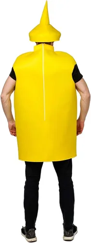 Vista 3 de DSplay Disfraz unisex ligero de ketchupmostaza amarilla para adultos