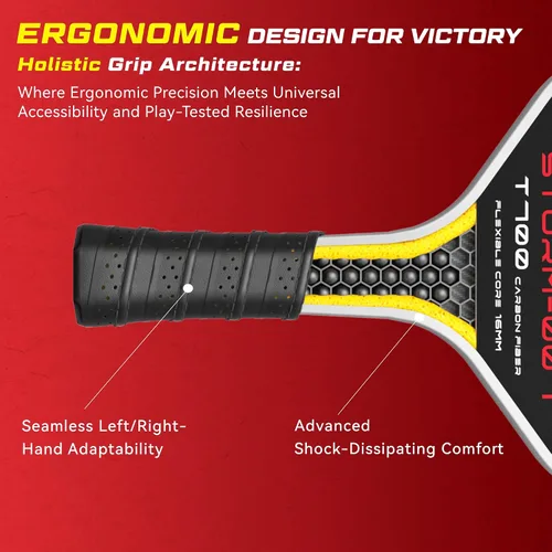Vista 7 de YVmove 16mm Kevlar T700 Carbon Fiber Pickleball Paddle, USAPA Approved Raw Carbon Texture for Exceptional Spin Explosive Power & Consistent Shot