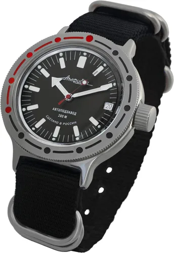 Vista 2 de VOSTOK Amphibian - Reloj de pulsera automático para hombre con cuerda automática reloj de pulsera militar para buceo anfibia 420662
