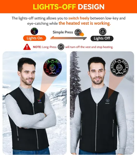 Vista 4 de DOACE Chaleco térmico para hombres y mujeres, chaqueta térmica inteligente, batería no incluida