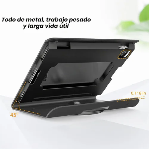 Vista 7 de Soporte para tablet POS, soporte de quiosco de acero resistente con base giratoria de 360°, antirrobo, compatible con iPad 10 de 10.9 pulgadas, Pro