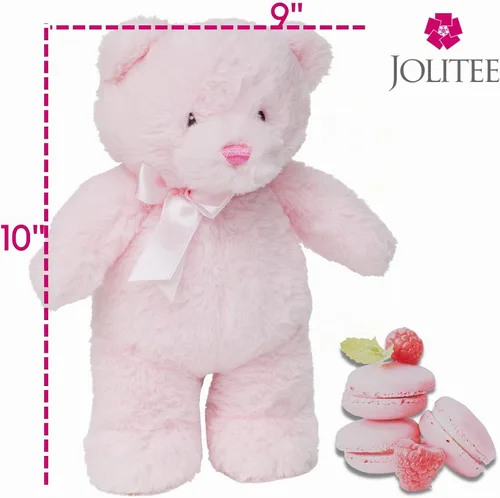 Vista 2 de Jolitee My First Bear - Oso de peluche rosa para bebé recién nacido, 10 pulgadas