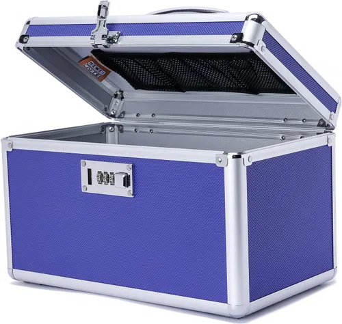 Vista 13 de Caja de medicamentos con cerradura con estuche de almacenamiento portátil, 14.2 x 7.2 x 8.2 pulgadas, organizador de bloqueo de medicamentos a