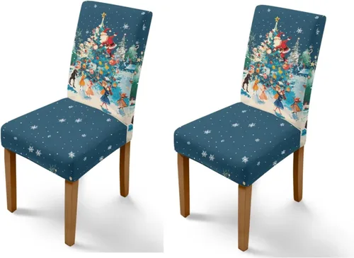 Vista 22 de Rnyleeg Juego de 1 fundas para sillas de comedor de Navidad, fundas para sillas de comedor, diseño étnico, diseño étnico, suave, lavable, para Arco
