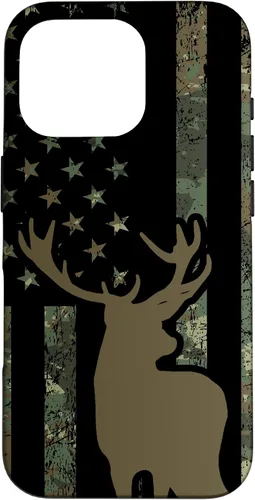 Vista 19 de Funda de camuflaje para iPhone 13 con diseño de alce y caza de bandera americana