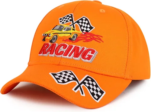 Vista 9 de Trendy Apparel Shop Gorra de béisbol con bandera de carreras bordada en 3D