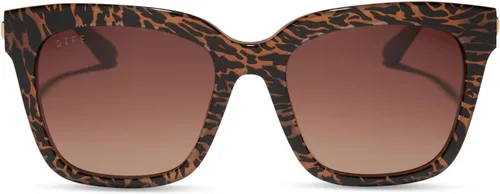 Vista 3 de DIFF Bella - Lentes de sol cuadrados para mujer, protección UV400, diseño de gran tamaño, a la moda, incluye estuche de viaje
