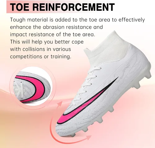 Vista 5 de RDYLBU Tacos de fútbol para hombre, zapatos de fútbol para mujer AGFG