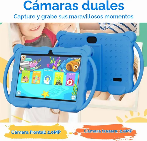 Vista 5 de Tableta para Niños de 7 Pulgadas Android 14.0 para Niños Pequeños, 4GB RAM 32GB ROM Bluetooth Pantalla IPS Google Play YouTube Control Parental