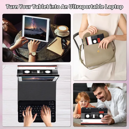 Vista 7 de Funda para Samsung Galaxy Tab S6 Lite 2022/2020 Teclado inalámbrico desmontable y cubierta de soporte de piel sintética Funda protectora