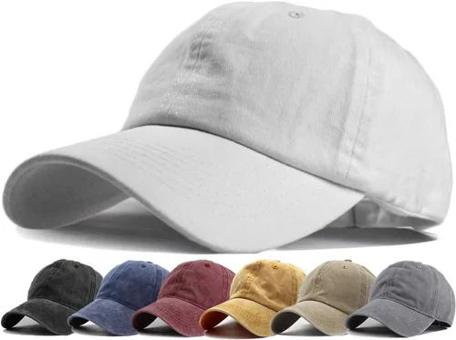 Vista 14 de HH HOFNEN Gorra de béisbol de algodón de sarga lavada y desgastada, vintage, ajustable, para hombre y mujer