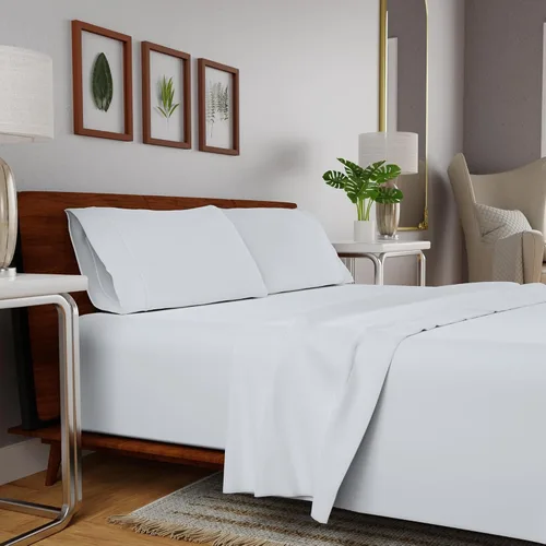 Vista 12 de SUPREME ELEGANCE - Sábanas de 100% algodón orgánico, ligeras y transpirables, con esquinas profundas, sábanas de percal frescas y vigorizantes
