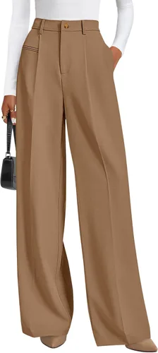 Vista 23 de PRETTYGARDEN Pantalones de vestir de trabajo de pierna ancha a medida para Negro