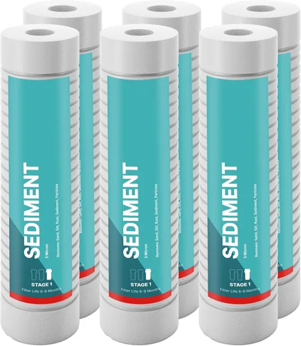 Vista 13 de NU Aqua Reemplazo de filtro de sedimentos de ósmosis inversa – Cartucho universal de sistema de filtración de agua RO de 10 pulgadas de 5 micras – 1