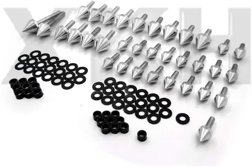 Vista 7 de XKH - Kit de pernos de carenado de aluminio compatible con Suzuki Hayabusa GSXR 1300 Silver 1999-2007 [B07M65HTLY]
