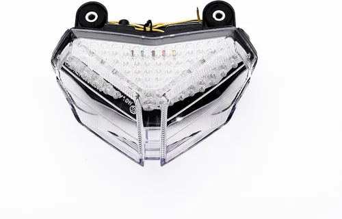Vista 4 de TOPZONE Compatible con Ducati SUPERBIKE 1198 y 1098 S y 848; luz trasera LED de freno + indicadores de señal de giro integrados (lente transparente)