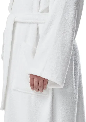 Vista 8 de Arus - Bata de baño clásica de algodón turco con capucha para hombre, con opción de longitud larga