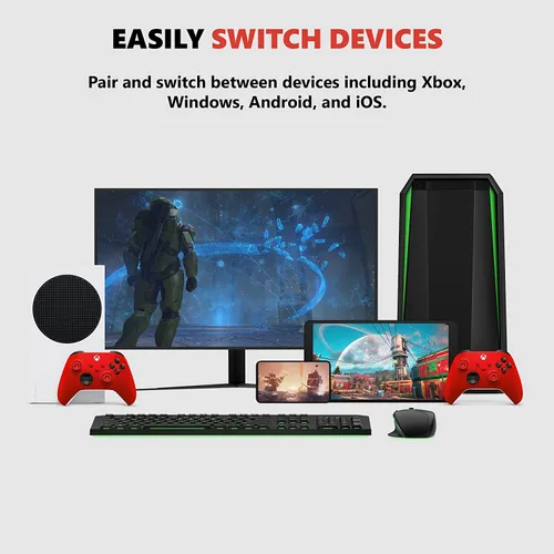 Vista 6 de Xbox Core Wireless Gaming Controller – Pulse Red Series X S, One, Windows PC, Android, and iOS