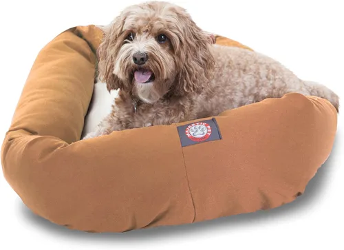 Vista 27 de Cama para perros Bagel de 40 pulgadas negra y Sherpa de Majestic Pet Products Negro