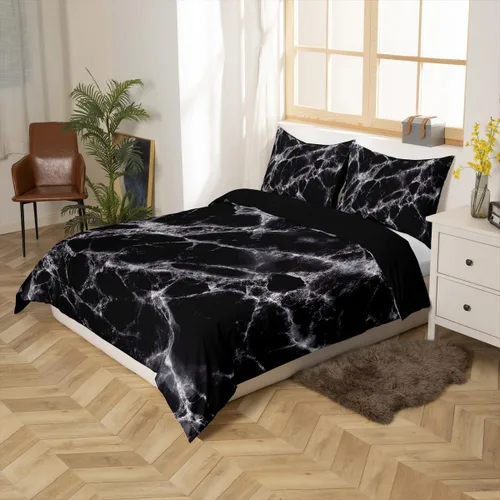 Vista 3 de Erosebridal - Juego de funda de colcha plisada para hombre y mujer, juego de cama de satén sedoso con cierre y lazos esquineros, cubrecama