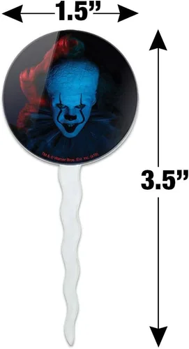 Vista 6 de IT: Capítulo 2 Juego de 6 palillos para cupcakes de Pennywise azul