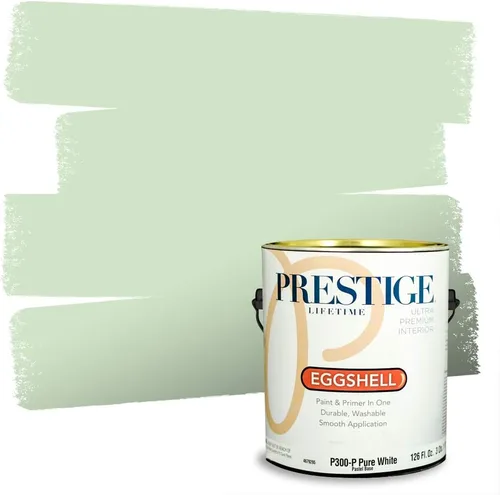 Vista 222 de PRESTIGE Pintura exterior e imprimación en uno, aloe, plano, 1 galón