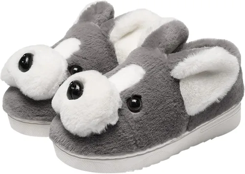 Vista 2 de Pantuflas para el hogar para niños y niñas pantuflas cálidas para la casa del perro para niños pequeños zapatos de invierno para interiores