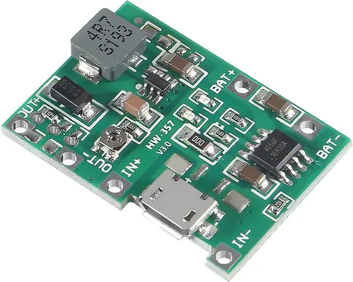 Vista 6 de 12 unids 2A USB 18650 litio Li-ion cargador módulo ajustable Boost Módulo DC-DC 3.7V a 5V 9V 12V Step Up Boost Module TP4056 DIY Kit piezas
