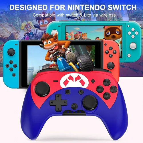 Vista 6 de FLIEEP Switch Controller - Wireless Switch Pro Controller for Switch/Switch Lite/Switch OLED with 3 Levels Turbo Function, 4 Levels Adjustable