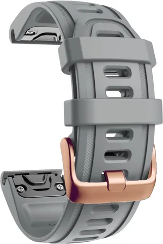 Vista 17 de Correa de reloj de liberación rápida pulsera de silicona para Garmin Fenix 5S 5X 5Plus 6S 6X 6 Pro oro rosa hebilla pulsera deportiva
