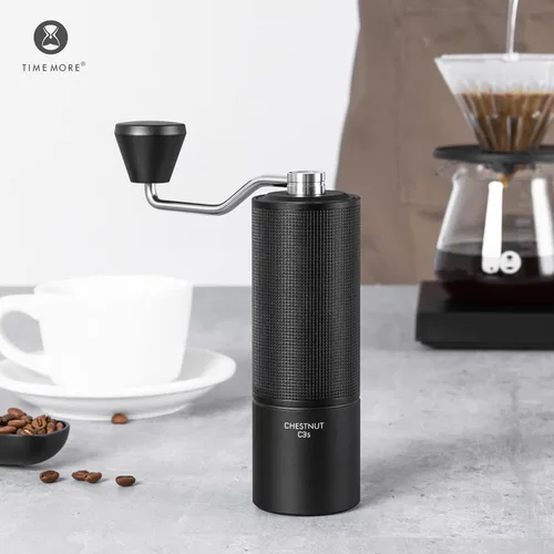 Vista 5 de TIMEMORE Molinillo de café manual Chestnut C3S con rebaba cónica S2C de acero inoxidable, cuerpo de metal, ajuste ajustable