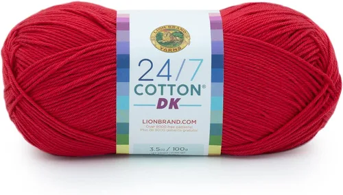 Vista 6 de Lion Brand Yarn Estampados DK de algodón 24/7, hilo para tejer, ganchillo y manualidades, azul, paquete de 1 Cotton Yarn for Knitting, Crochet