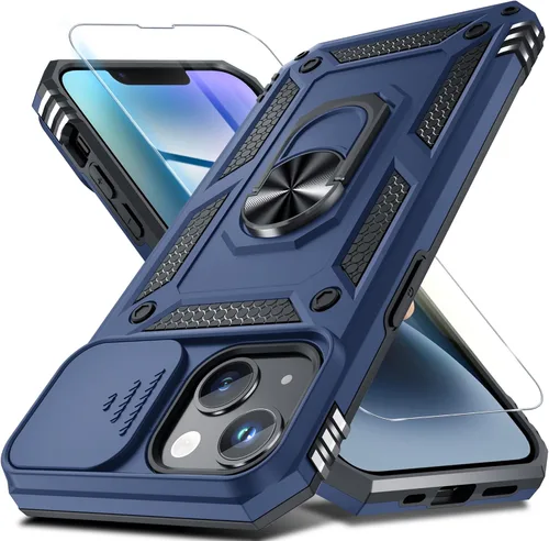 Vista 95 de Janmitta Funda para iPhone 8 Plus/7 Plus/6 Plus, Cubierta de Teléfono con Cubierta Deslizante Integrada para Lente de Cámara + Protector