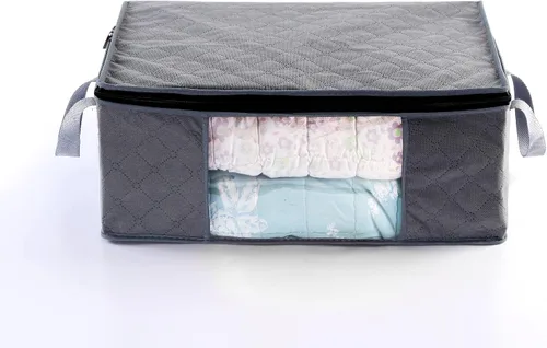 Vista 8 de G01 - bolsas de almacenamiento de tamaño rectangular para guardar ropa, 3 unidades, color gris