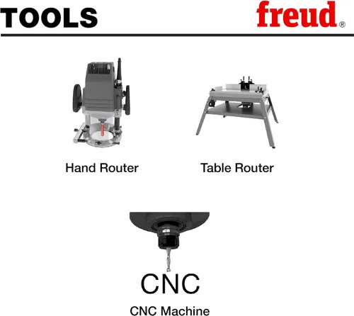 Vista 5 de Freud 18-100 brocas para router, de 18 pulgadas de diámetro con vástago de 14 pulgadas.