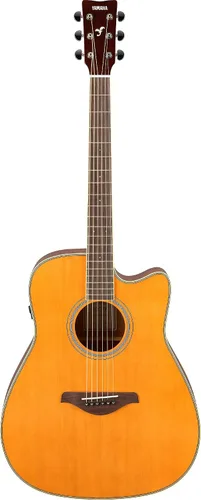 Vista 16 de Yamaha FGC-TA Dreadnought Cutaway Guitarra Transacústica con Chorus y Reverb, Negro Coro y reverberación, negro