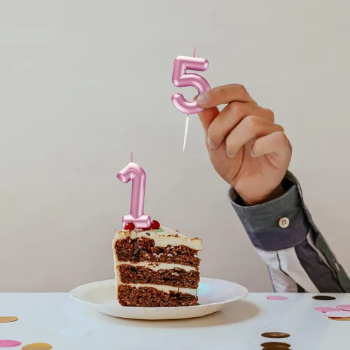 Vista 11 de Velas de número 9 arcoíris con número 3D para decoración de fiesta de pastel de cumpleaños, suministros de celebración de aniversario de boda